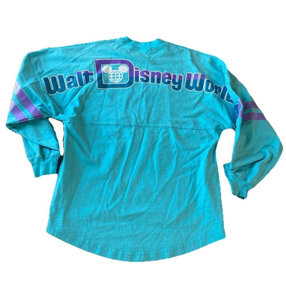 DISNEY WORLD Spirit‎ Jersey Sz XS Oversized Blue Purple Monsters Inc Iridescent